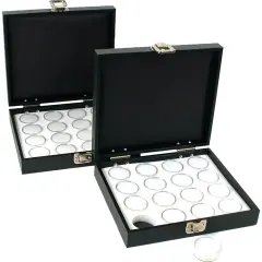 32 Gem Jars White Tray Display Gemstone Travel Case