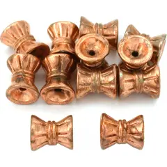 Bow Tube Beads Copper Plated Beading 8.5mm Approx 10