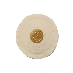 Finex Knife Edge Muslin Polishing Buff w/Leather Center 12 Ply 4"