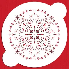 Round Medallion Cake Stencil | C098 by Designer Stencils | Cake Decorating Tools | Baking Stencils for Royal Icing, Airbrush, Dusting Powder | Reusable Plastic Food Grade Stencil for Cakes | Easy to Use & Clean Cake Stencil