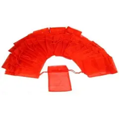 48 Red Organza Drawstring Pouches Case Jewelry Gift Bags 4x5"