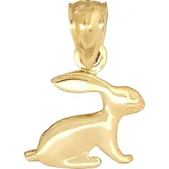 Rabbit Charm 14k Gold 12.5mm
