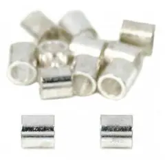 12 Beading Stringing Parts Silver Plated Crimp Beads
