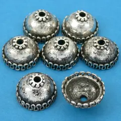 Bali Bead End Caps Antique Silver Plated 15mm Approx 7