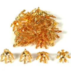 20 Bead Caps Gold Plated Necklace Chain Charm Bails