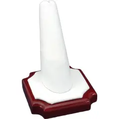 Ring Finger White Leather Rosewood Showcase Display New
