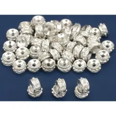 Rondelle Bali Spacer Beads Silver Plated 6mm Approx 45