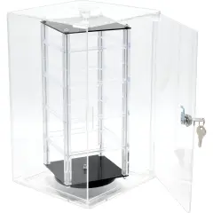 Locking Revolving Rotating Earrings Display Case Stand 32 2" Cards, 13 3/4" High