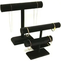 3 T-Bar Bracelet Necklace Display Case Chain Holders