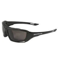 Radians XT1-21 Extremis Full Black Frame SAFETY Glasses with Smoke Anti-Fog Lens