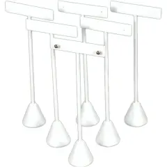 6 Earring T Stand White Leather Showcase Display 6.75"