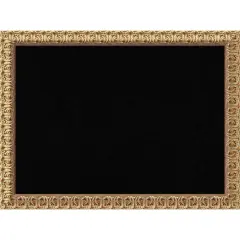 Cork Board, Florentine Gold Wood Frame - Bulletin Board, Organization Board, Pin Board Black Cork