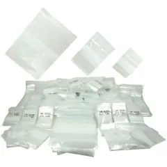 3000 Clear Zipper Resealable Poly Bags White Band 3 Szs