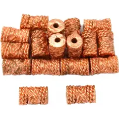 15g Rope Bali Tube Beads Copper Plated 8.5mm Approx 15