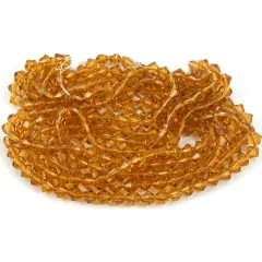 Bicone Faceted Fire Polished Chinese Crystal Beads Topaz 6mm 5 13" Strands