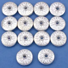 15g Fluted Saucer Beads Silver Plate 11mm Approx 14