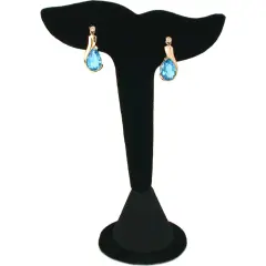 Black Velvet Leaf Earring Display Stand Showcase 5"