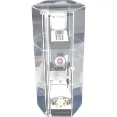 Large Revolving Rotating Showcase Display Locking Acrylic Case