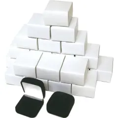 24 Black Flocked Square Ring Gift Boxes Jewelry Display