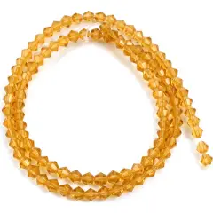 Topaz Bicone Faceted Glass Loose Beads 3mm 1 Strand