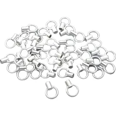 50 Sterling Silver Crimp Necklace Cord End Beading 7mm