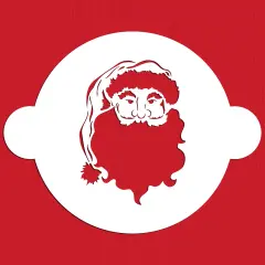 Santa Cake Stencil | C099 by Designer Stencils | Cake Decorating Tools | Baking Stencils for Royal Icing, Airbrush, Dusting Powder | Reusable Plastic Food Grade Stencil for Cakes | Easy to Use & Clean Cake Stencil