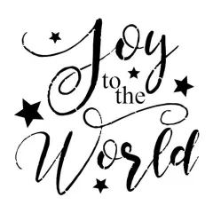 Joy to the World Embossing 12 x 12 Stencil | FS049 by Designer Stencils | Word & Phrase Stencils | Reusable Stencils for Painting on Wood, Wall, Tile, Canvas, Paper, Fabric, Furniture, Floor | Reusable Stencil for Home Makeover | Easy to Use & Clean