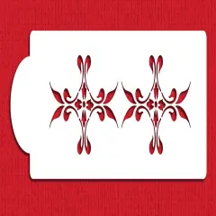 French Medallion Cake Stencil Side | C068 by Designer Stencils | Cake Decorating Tools | Baking Stencils for Royal Icing, Airbrush, Dusting Powder | Reusable Plastic Food Grade Stencil for Cakes | Easy to Use & Clean Cake Stencil