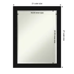 Beveled Bathroom Wall Mirror, Avon Black Frame
