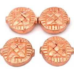 Fluted Disc Beads Copper Plated Round 17.5mm Approx 4