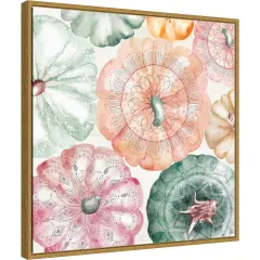 Harvest Touch III by Dina June 22-in. W x 22-in. H. Canvas Wall Art Print Framed in Gold