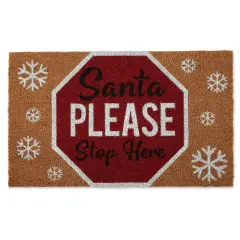 DII Santa Please Stop Sign Doormat