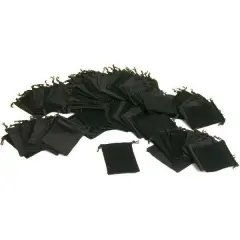 100 Black Velvet Pocket Watch & Jewelry Gift Pouches