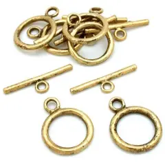 Toggle Clasps Antique Gold Plated Parts 16mm Approx 6