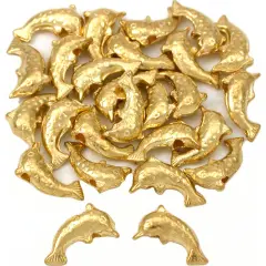 15g Jumping Bali Dolphin Beads Gold Plt 9.5mm Approx 25