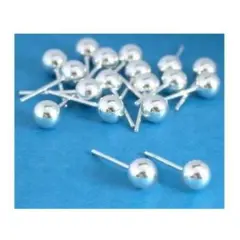 18 Sterling Silver Ball Stud Earrings 6mm