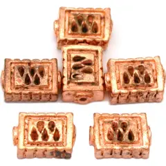 Rectangle Beads Copper Plate Tube Beading 13mm Approx 6