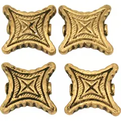 Bali Square Beads Antique Gold Plated 17.5mm Approx 4