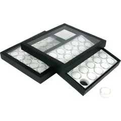 2-25 Gem Jar White Insert Jewelry Acrylic Lid Display