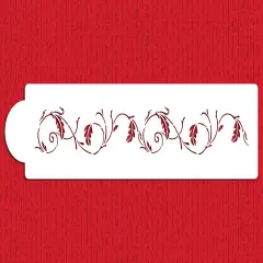 Oak Leaf Cake Stencil Side | C120T by Designer Stencils | Cake Decorating Tools | Baking Stencils for Royal Icing, Airbrush, Dusting Powder | Reusable Plastic Food Grade Stencil for Cakes | Easy to Use & Clean Cake Stencil