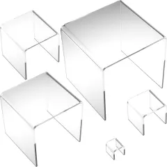 5 Display Risers Clear Acrylic Jewelry Showcase Stands