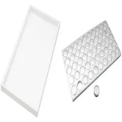 White Plastic Stackable Jewelry Display Tray w/ White 50 Gem Jar Insert
