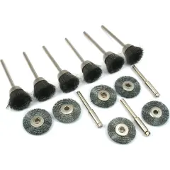 12 Steel Wire Cup Wheel Brush Set for Copper