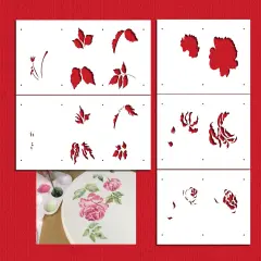 Multi-Layer Painted Cabbage Roses Cake Stencil | C1014 by Designer Stencils | Cake Decorating Tools |