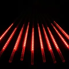 Perfect Holiday 8 Tubes Snowfall 50cm - Icicle Lights Red