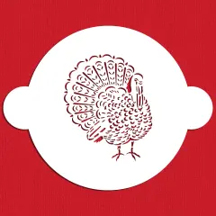 Feathered Turkey Cake & Pie Stencil | C1044 by Designer Stencils | Cake Decorating Tools | Baking Stencils for Royal Icing, Airbrush, Dusting Powder | Reusable Plastic Food Grade Stencil for Cakes | Easy to Use & Clean Cake Stencil