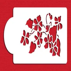 Violets Cake Stencil | C004 by Designer Stencils | Cake Decorating Tools | Baking Stencils for Royal Icing, Airbrush, Dusting Powder | Reusable Plastic Food Grade Stencil for Cakes & Cookies | Easy to Use & Clean Cake & Cookie Stencil