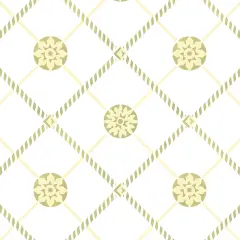 Rosette Grid Wallpaper Wall Stencil | 2458 by Designer Stencils | Pattern Stencils | Reusable Stencils for Painting | Safe & Reusable Template for Wall Decor | Try This Stencil Instead of a Wallpaper | Easy to Use & Clean Art Stencil Pattern