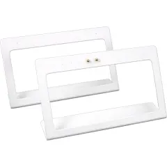 2 White Leather 6 Pairs Earring Display Stands 7 5/8"