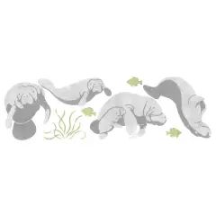 Manatee Wall Stencil | 1800 by Designer Stencils | Animal & Nature Stencils | Reusable Art Craft Stencils for Painting on Walls, Canvas, Wood | Reusable Plastic Paint Stencil for Home Makeover | Easy to Use & Clean Art Stencil
